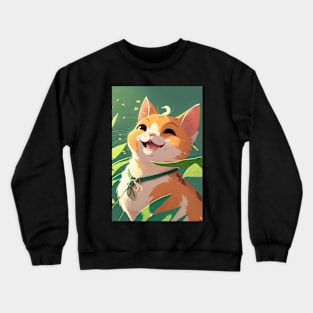 Super cute happy cat Anime style Crewneck Sweatshirt